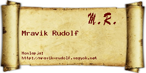 Mravik Rudolf névjegykártya